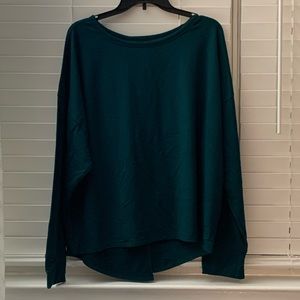 Deep turquoise long sleeve with open back